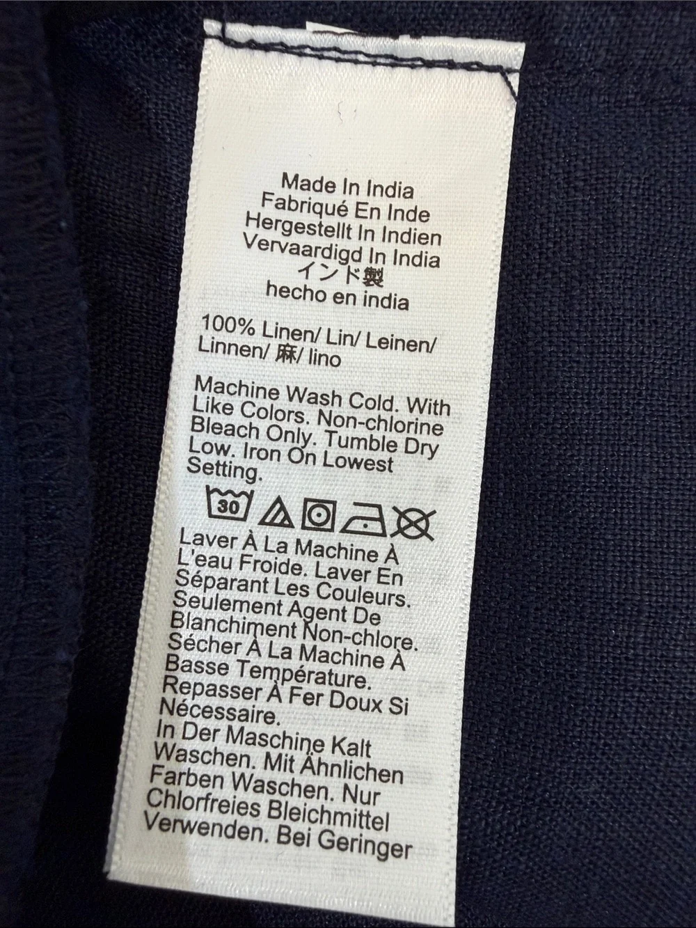 J. Crew Capitaine Dress Size S Navy Blue 100% Linen